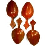 Oyun Kaşığı Kısa Saplı Kına Gecesi Kaşığı Yumurta Kaşığı 4 Adet - 1 m - Kahverengi