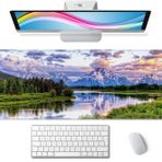 Oyun Mouse Pad, Büyük Kaymaz Kauçuk Tabanlı Fare Altlığı, Klavye Mouse Mat, Dikişli Kenarlı Masa Pedi, 80 x 30 cm, Grand Teton National Park