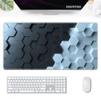 Oyun Mouse Pad, EDGFRTOIO Klavye Mouse Pad 80 x 39,9 cm XXL Büyük Bilgisayar Dizüstü Bilgisayar Havalı Masa Matı Kaymaz Kauçuk Tabanlı ve Dikişli Kenarlı Ev Ofis Çalışmaları için, Arı Kovanı 3D