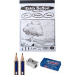 Oyun ve Sanat Karakalem Eskiz Başlangıç Seti - Faber Castell Kalemler.. (A5 Eskiz Defteri)