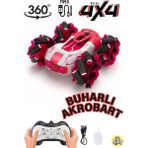 Oyuncak 4x4 Buhar Atan Şarjlı Full Fonksiyon Uzaktan Kumandalı Akrobat Araba Duman Atar Typc-E Şarj - Kırmızı