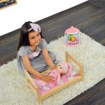 Oyuncak Ahşap Bebek Yatağı (masaloyuncak)