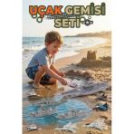 Oyuncak Askeri Uçak Gemisi Ve Savaş Filosu Seti - Uçak Fırlatan Mancınık Özellikli 9 Parça Gemi Uçak