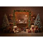 Oyuncak Ayılar ve Noel Köşesi Temalı 200X150CM Arka Plan Stüdyo Fonu
