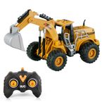 Oyuncak Buhar Atan Şarjlı Uzaktan Kumandalı Bulldozer ve Kepçe 7 Kanallı Led Işıklı Demo Modlu RC İş Makinesi (KEPÇE)