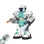 Oyuncak Buhar Atan Uzaktan Kumandalı Savaşçı Robot Sesli Işıklı Müzikli Dans Eden 2 Adet Yapışkanlı Mermi Atan Akıllı Robot (mavi)