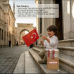 Oyuncak Fabrikası Türk Bayrağı Ahşap Sopalı Kuşe Bayrak 20X30 50'li -Ay Yıldızlı