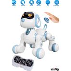 Oyuncak Full Fonksiyon Uzaktan Kumandalı El Sensörlü Şarjlı Işıklı Müzikli Dansçı Robot Köpek - Beyaz