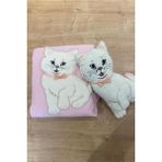 Oyuncak Hediyeli Bebek Triko Battaniye 90X90 cm Pembe - 90 x 90 cm