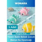 #Oyuncak Mekanik Suda Yüzen Eğlenceli Hafif Kurmalı Renkli Yüzen Balık Bebek Çocuk Banyo Oyuncağı