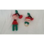 Oyuncak Park Kiraz Kız Uyku Arkadaşı ve Çıngırak Amigurumi Organik Oyuncak