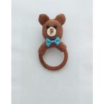 Oyuncak Park Papyonlu Ayıcık Çıngırak Diş Kaşıyıcı Amigurumi Organik Oyuncak