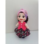 Oyuncak Park Pembeli Yöresel Köylü Kızı Bebek Amigurumi Organik Oyuncak - Renkli