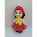 Oyuncak Park Sarı Yelekli Yöresel Köylü Kızı Bebek Amigurum Oyuncak