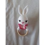 Oyuncak Park Şirin Tavşan Çıngırak Amigurumi Organik Oyuncak