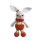 Oyuncak Park Turuncu Kıyafetli Tombik Tavşan Uyku Arkadaşı Amigurumi Organik Oyuncak