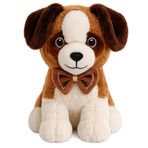 Oyuncak Peluş Kedi Köpek 26 CM Uyku ve Oyun Arkadaşı Yumuşak Hediyelik Sevimli Bebek Yastığı Sevgili Hediyesi (Kahverengi-Beyaz)