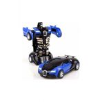 Oyuncak Robota Dönüşen Çek Bırak Araba Mavi Bugatti