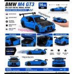 Oyuncak Spor Araba Metal Bmw M4 Gt3 Competition Racing Diecast Premium Model Araç 14 cm Açılır Kapı - Mavi