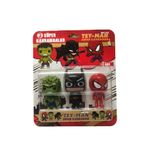 OYUNCAK STORE Mini Marvel 3 lü Figür Oyuncak - POP Marvel Batman Spiderman Hulk Süper Kahraman Oyuncak