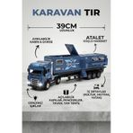 Oyuncak Tır Ve Karavan Seti - 39Cm Büyük Boy Metal Kupa Işıklı Sesli Çek Bırak Oyuncak Araba