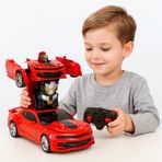 Oyuncak Uzaktan Kumandalı Araba Transformers Tarzı Robota Dönüşen Oyuncak Araba Mustang Kırmızı