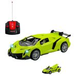 Oyuncak Uzaktan Kumandalı Şarjlı Kapıları Ve Bagajı Açılan 24 Cm Drift Spor Arabası Işıklı 1:18 Ölçek (Yeşil)