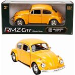 Oyuncak Vitrinim 1:32 Rmz City Alman Klasikleri Serisi Die Cast Çek Bırak Model Araba - Turuncu Volkswagen Beetle Sarı - 10 cm