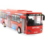 Oyuncakmatik Sesli ve Işıklı Die Cast Turist Otobüs - Kırmızı - Renkli
