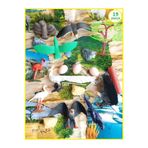 OYUNCAKSAHİLİ Hayvan Set 50cm Oyun Alanı Çantalı 19lu Tavuskuşu Oyuncak Kartal Papağan Kuğu Şahin Baykuş Leylek