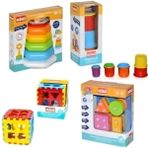 Oyuncakzade Bebeğimin Ilk Oyuncakları 4'lü Set Eğitici Oyuncak Bultak Halka Puzzle Kule
