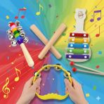 Oyuncakzade Tef Klisifon Ritim Çubuğu El Zili Orff Duyu Müzik Set