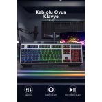 Oyuncu Klavyesi Rgb Işıklı Mekanik Ergonomik Kablolu Klavye Tk13