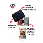 OYUNKAFASI Özel Plastik Saklama Kutulu İskambil Destesi Uzun Ömürlü Oyun Kağıdı