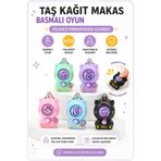 OYUNKAFASI Taş Kağıt Makas Basmalı Mini Oyun Süs Karışık Renk 1 Adet (Mavi-Mint-Lila-Pembe-Siyah)