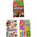 Oyunsal Capybara Uno + Pokemon Uno + Minecraft Uno Oyun Kartları 3'lü Set - Çok Renkli