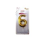 Öz-bal Büyük Boy 13,5 cm Gold Rakam Mum - Altın Renkli Mum - Doğum Günü ve Kutlama