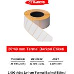 Öz Barkod 20*40 mm Barkod Etiketi - 1000 Adet Termal Etiket - 20 x 40 mm