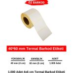 Öz Barkod 40X60 mm Barkod Etiketi - 1000 Adet Termal Etiket - 40 x 60 mm