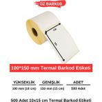Öz Barkod Barkod Etiketi 100MM*150MM – 500ADET(SARIM) | Net Baskı, Gerçek Uzunluk, Cihaz Dostu - 100 x 150 mm
