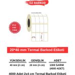 Öz Barkod Barkod Etiketi 20MM*40MM – 4000ADET(SARIM) | Net Baskı, Gerçek Uzunluk, Cihaz Dostu - 20 x 40 mm