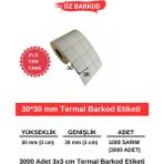 Öz Barkod Barkod Etiketi 30MM*30MM – 3000ADET(SARIM) | Net Baskı, Gerçek Uzunluk, Cihaz Dostu - 30 x 30 mm