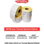Öz Barkod Barkod Etiketi 40MM*58MM – 1000ADET(SARIM) | Net Baskı, Gerçek Uzunluk, Cihaz Dostu - 40 x 58 mm