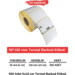Öz Barkod Barkod Etiketi 50MM*100MM – 500ADET(SARIM) | Net Baskı, Gerçek Uzunluk, Cihaz Dostu - 50 x 100 mm