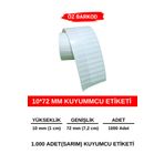 ÖZ BARKOD Kuyumcu Etiketi 10x72mm - 1250 Adet