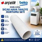 Öz Beyaz Eşya ARçelik - 09210P / 09215P / 12210P / 12215P / 12220P Uyumlu Portatif Klima Hava Tahliye Hortumu Ağız Çapı 15 cm Uzunluk 135 cm