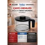 ÖZ BEYAZ EŞYA Grundig Cm 4054 Çay Makinesi Için Uyumlu Cam Demlik