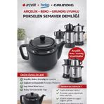 ÖZ BEYAZ EŞYA Se 9035 I Se 9036 I Inox Semaver Uyumlu Porselen Demlik (renk Gri) Süzgeçsiz