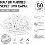 Öz Beyaz Eşya .tüm Markalara Uyumlu Bulaşık Makinesi Sepet Ucu Kapak Pas ve Küf Önleyici Beyaz Renk (50 Adet)