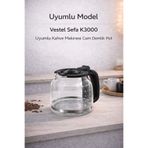 ÖZ BEYAZ EŞYA Vestel Sefa K3000 Uyumlu Kahve Makinesi Cam Demlik Pot